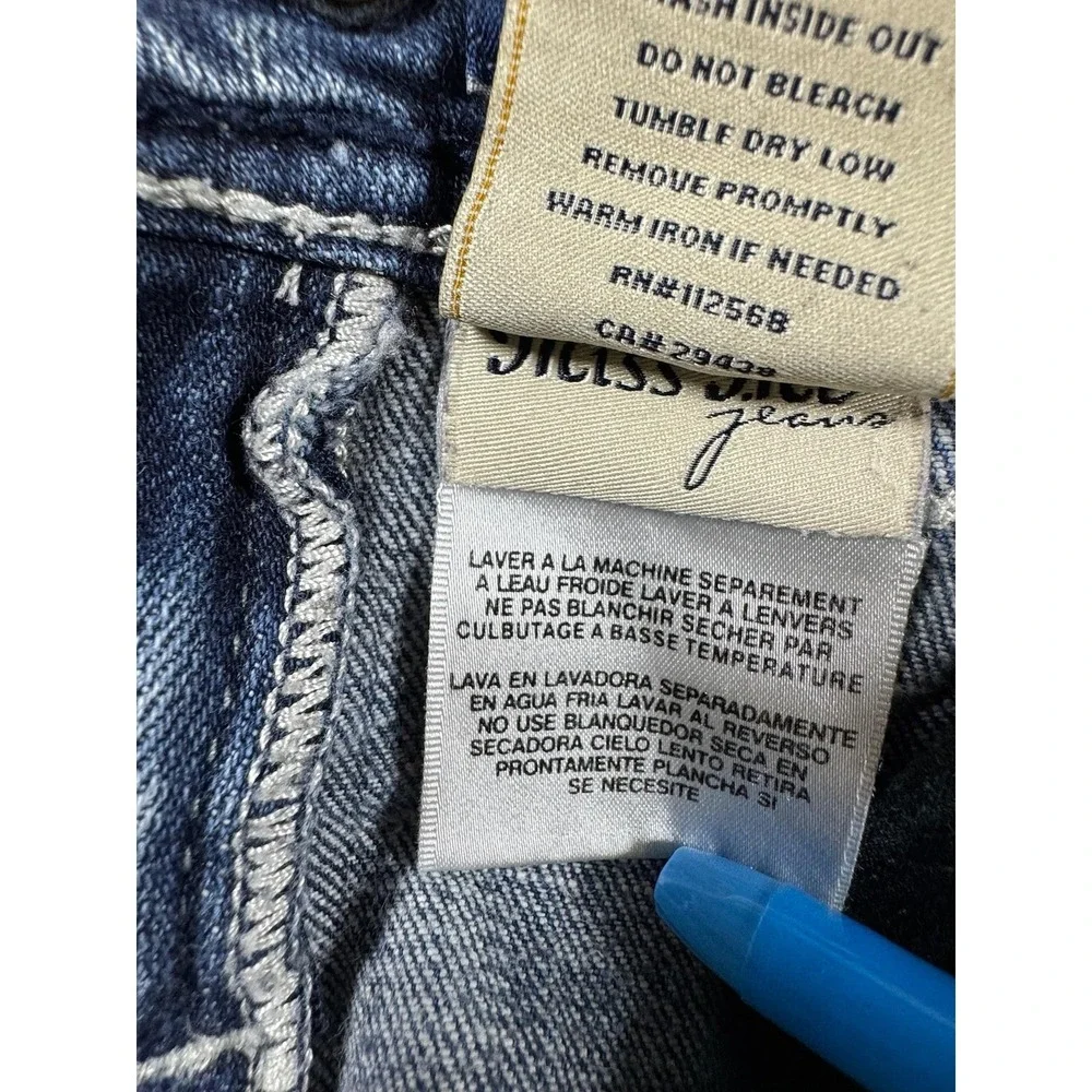 Miss Me Bootcut Jeans Womens 26 Blue Dark Wash Embroidered Rhinestone Denim - Picture 14 of 16